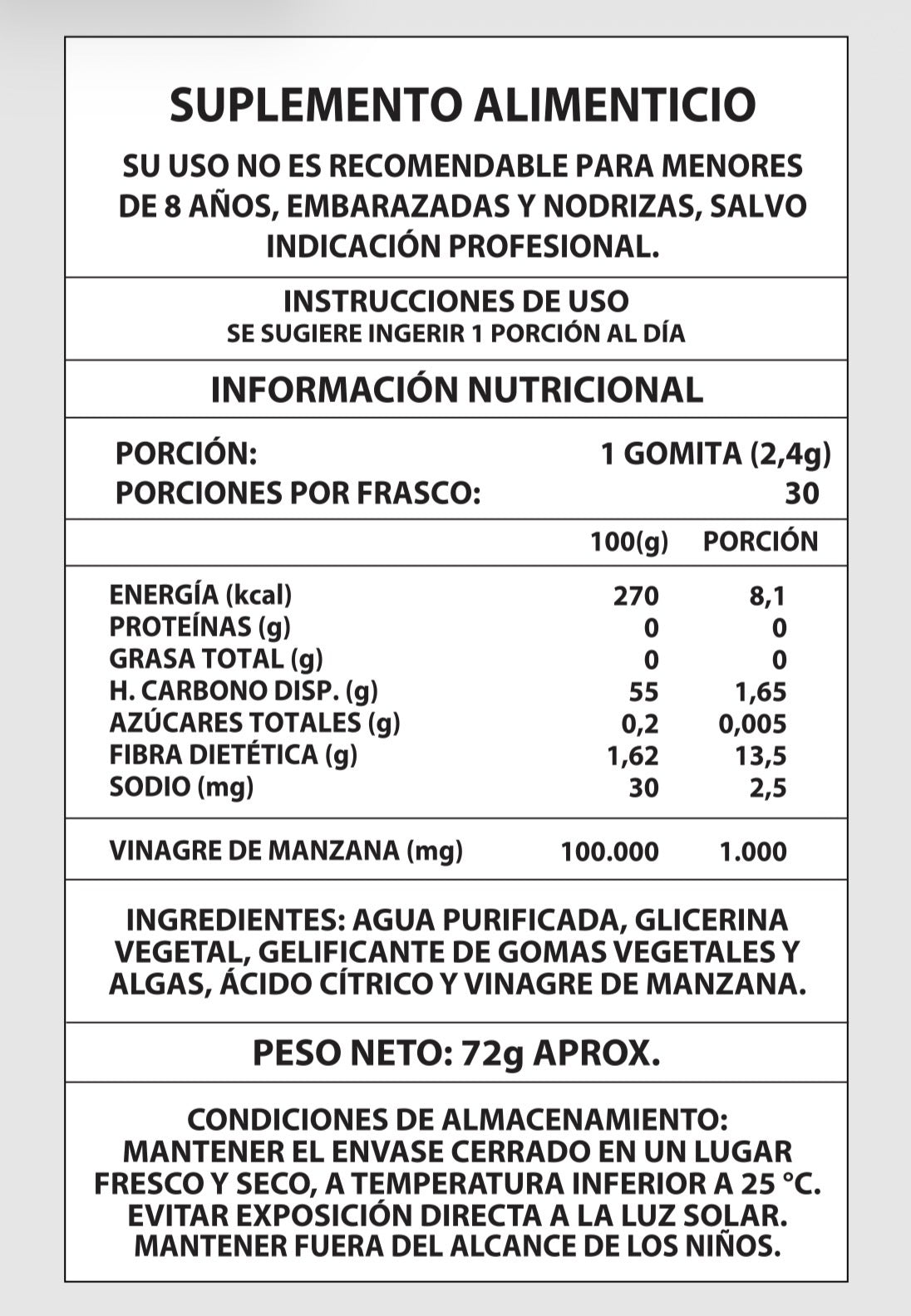 Gomitas Vinagre de Manzana – Rutina Saludable Diaria - 30 unidades