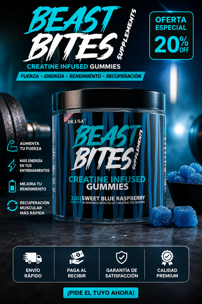 Beast Bites Creatine - Más fuerza y Energía Durante tus Entrenamientos