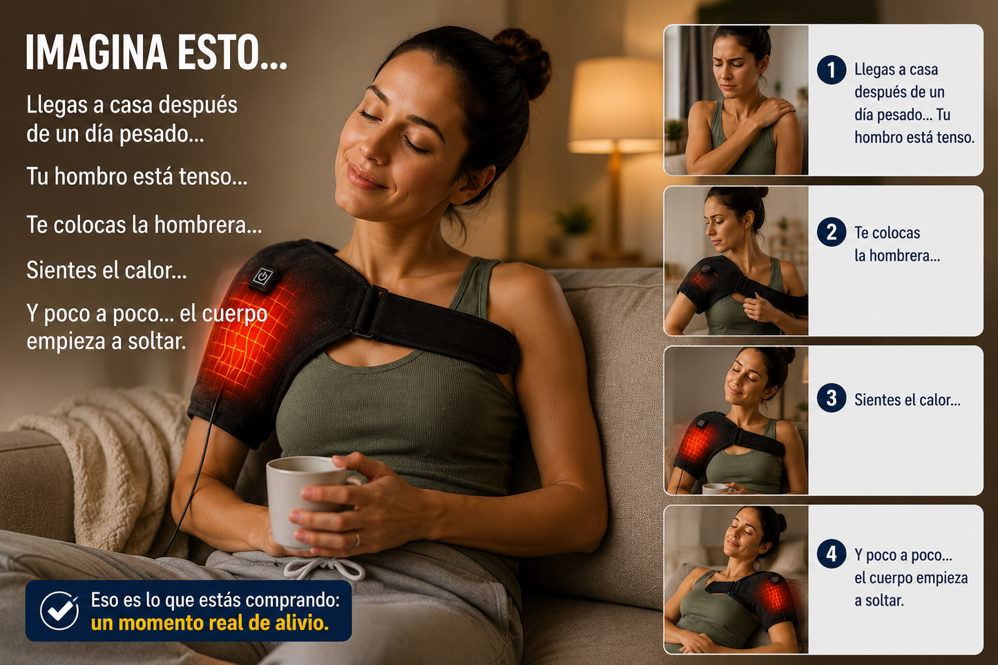 Hombrera Térmica para Hombros - Un momento real de alivio profundo