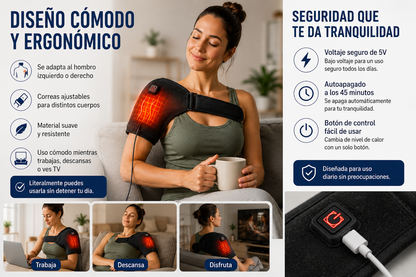 Hombrera Térmica para Hombros - Un momento real de alivio profundo
