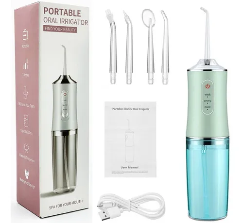 Irrigador Bucal Portátil USB - 3 Modos - 4 Boquillas - Limpieza dental profunda en segundos