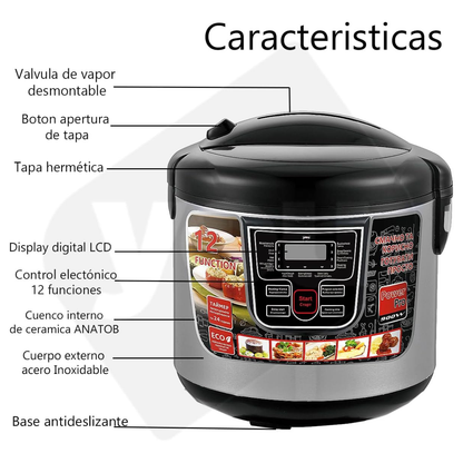 Olla Eléctrica Multifuncional  6L - Cocina Todo en Uno Fácil y Rápido