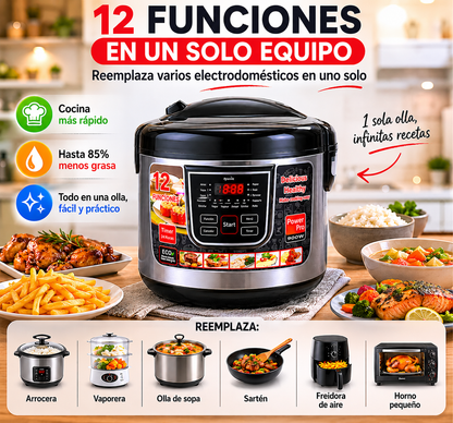 Olla Eléctrica Multifuncional  6L - Cocina Todo en Uno Fácil y Rápido