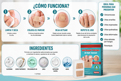 Parches Antihongos de Uñas - Pack 16 Unidades - Recupera el aspecto saludable de tus uñas sin complicaciones