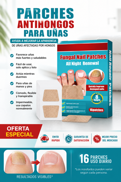Parches Antihongos de Uñas - Pack 16 Unidades - Recupera el aspecto saludable de tus uñas sin complicaciones