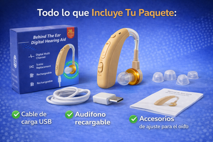Audífono Amplificador de Sonido Recargable e Inalámbrico Tipo C - Mejora Instantáneamente tu Audición