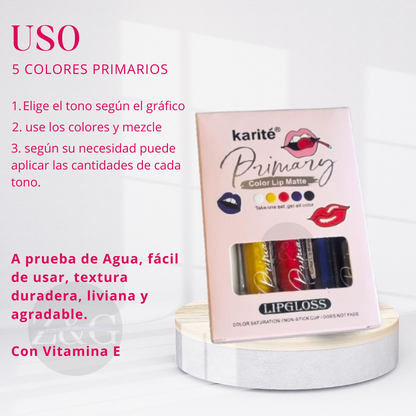 Kit 5 Labiales Karite Para Crear Mas De 45 Tonos Diferentes